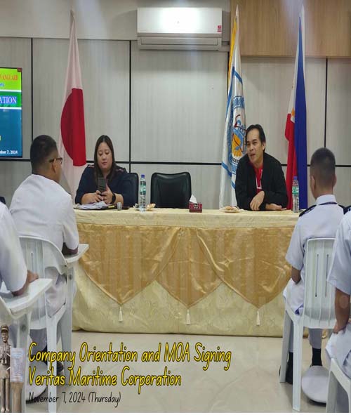 MOA Signing and Company Orientation for Selected Deck and Cook Cadets with Veritas Maritime Corporation